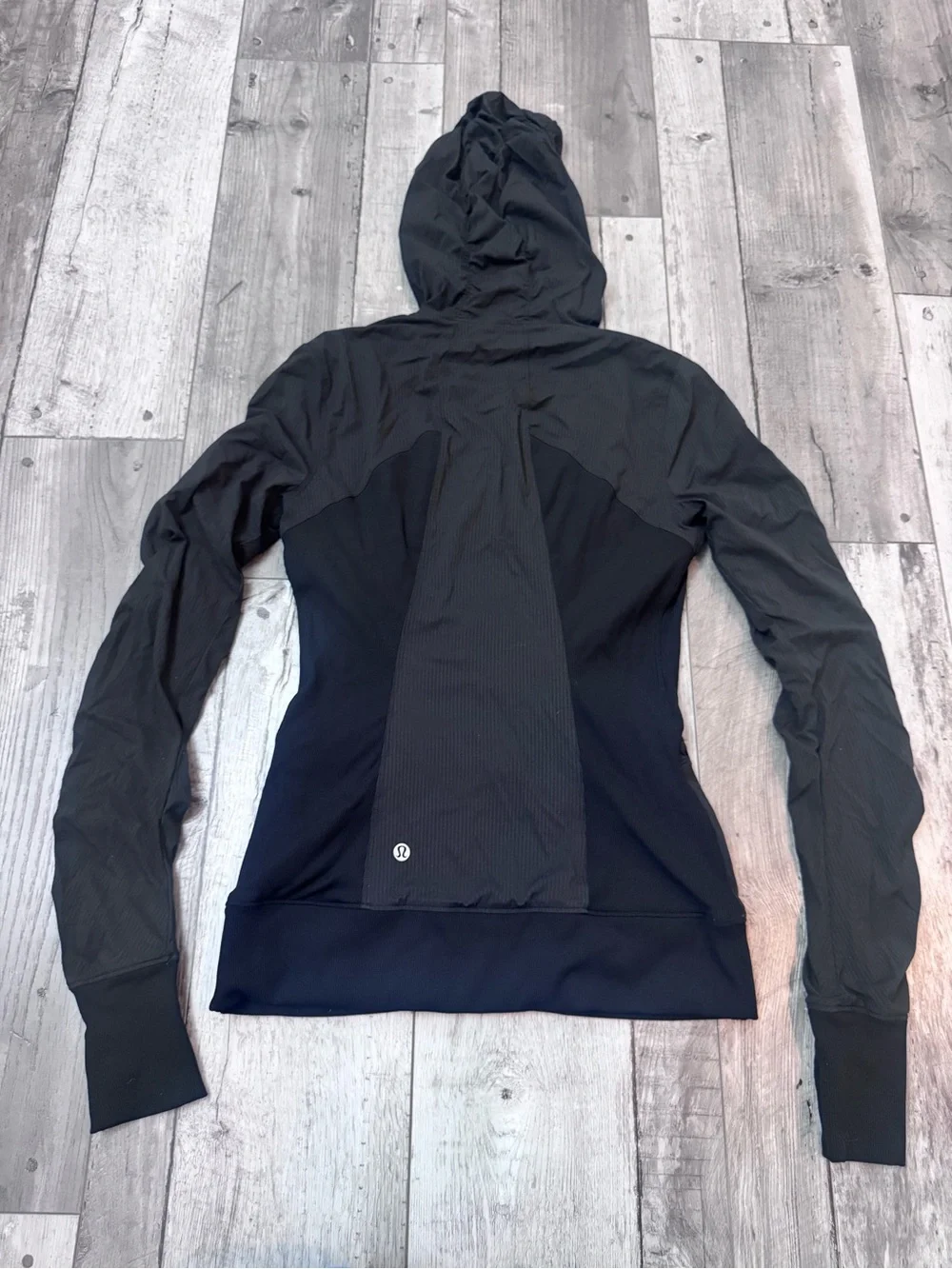Lululemon Dance Studio Jacket Black Grey Reversible Hoodie Zip Up
